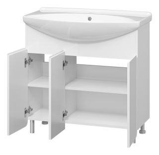 Напольная тумба под раковину Misty Чегет 85см белый